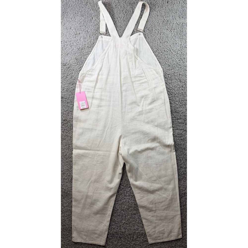 Stoney Clover Lane x Target Ivory Linen Blend Overalls Size L NWT